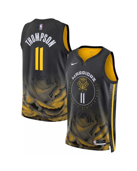 Maillot Swingman Nike #11 Klay Thompson des Golden State Warriors pour hommes, noir, 2022/23, édition City