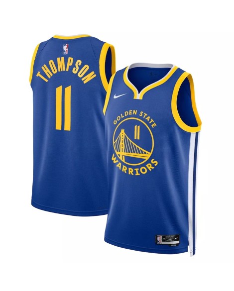 Maillot Nike Royal 2022/23 Swingman Klay Thompson #11 des Golden State Warriors pour hommes - Édition Icon