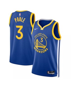 Maillot Swingman Nike Royal 2022/23 Jordan Poole #3 des Golden State Warriors pour hommes - Édition Icon