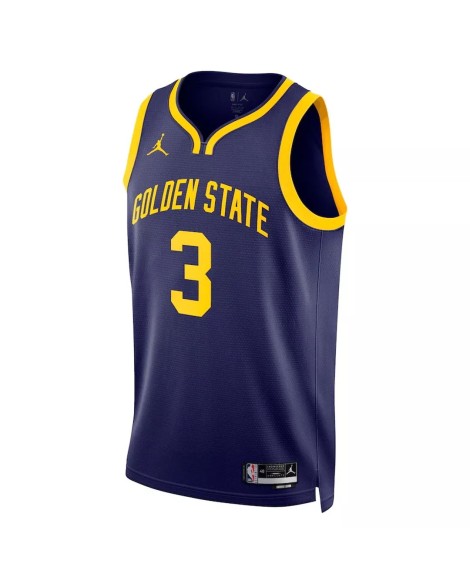 Maillot Swingman Jordan Poole #3 Jordan Brand Navy 22/23 des Golden State Warriors pour hommes - Édition Statement