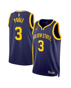 Maillot Swingman Jordan Poole #3 Jordan Brand Navy 22/23 des Golden State Warriors pour hommes - Édition Statement