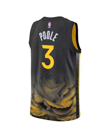 Maillot Swingman Jordan Poole #3 Nike noir 2022/23 des Golden State Warriors pour hommes - City Edition