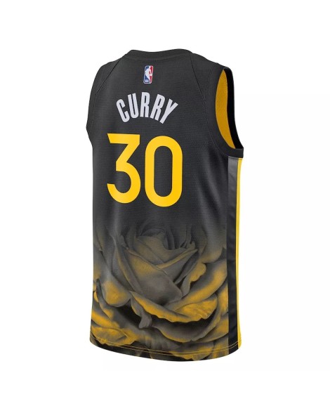 Maillot Swingman Nike #30 Stephen Curry des Golden State Warriors pour hommes, noir, 2022/23, édition City