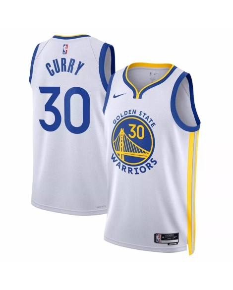Maillot Swingman Golden State Warriors Stephen Curry #30 blanc 2022/23 pour hommes - Édition Association