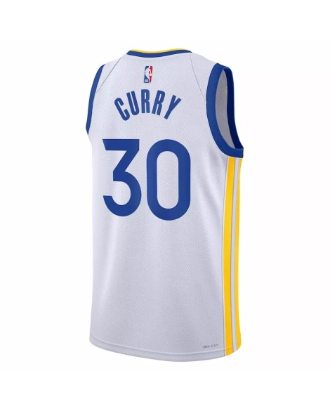 Maillot Swingman Golden State Warriors Stephen Curry #30 blanc 2022/23 pour hommes - Édition Association