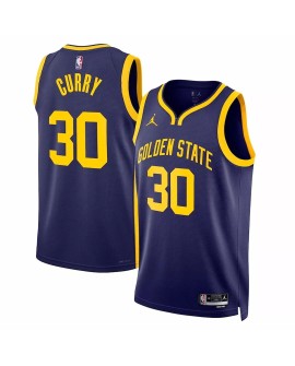 Maillot Swingman #30 Jordan Brand Bleu 2022/23 Stephen Curry des Golden State Warriors pour hommes - Édition Statement