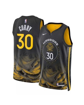 Maillot Swingman Nike #30 Stephen Curry des Golden State Warriors pour hommes, noir, 2022/23, édition City