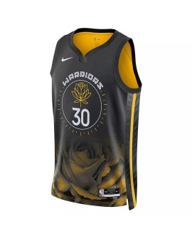 Maillot Swingman Nike #30 Stephen Curry des Golden State Warriors pour hommes, noir, 2022/23, édition City