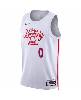 Maillot Swingman Philadelphia 76ers Tyrese Maxey #0 Nike blanc 2022/23 pour hommes - City Edition