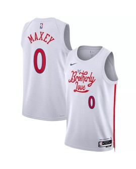 Maillot Swingman Philadelphia 76ers Tyrese Maxey #0 Nike blanc 2022/23 pour hommes - City Edition