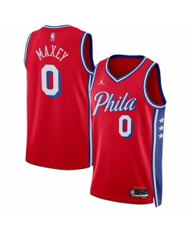 Maillot Swingman Philadelphia 76ers Tyrese Maxey #0 Jordan Brand rouge 2022/23 pour hommes - Édition Statement