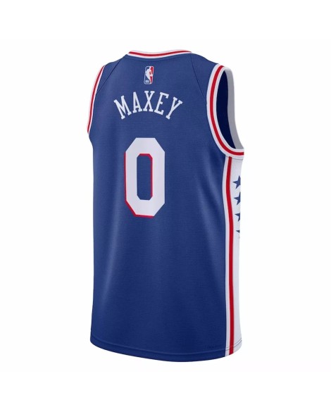 Maillot Philadelphia 76ers Tyrese Maxey #0 Nike Royal 2022/23 Swingman pour hommes - Édition Icon