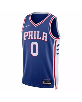 Maillot Philadelphia 76ers Tyrese Maxey #0 Nike Royal 2022/23 Swingman pour hommes - Édition Icon