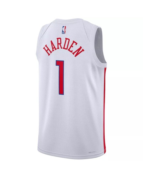 Maillot Swingman Nike #1 James Harden #1 des Philadelphia 76ers pour hommes - Blanc 2022/23 - City Edition