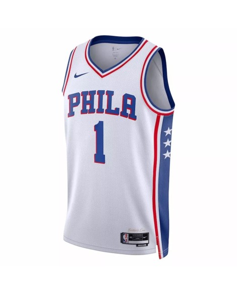 Maillot Swingman #1 James Harden #1 des Philadelphia 76ers pour hommes, blanc 22/23, édition Association