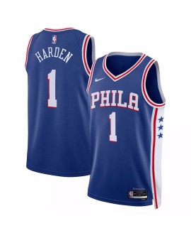 Maillot Swingman Nike Royal 2022/23 James Harden #1 des Philadelphia 76ers pour hommes - Édition Icon