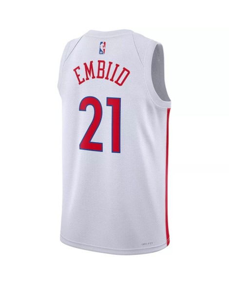 Maillot Swingman Philadelphia 76ers Joel Embiid #21 Nike blanc 2022/23 pour hommes - City Edition