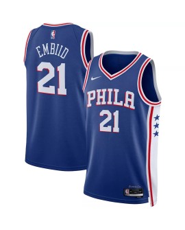 Maillot Swingman Nike Royal 2022/23 Joel Embiid #21 des Philadelphia 76ers pour hommes - Édition Icon