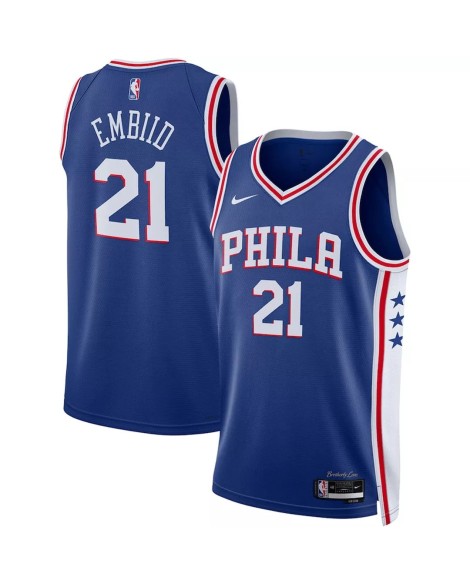 Maillot Swingman Nike Royal 2022/23 Joel Embiid #21 des Philadelphia 76ers pour hommes - Édition Icon