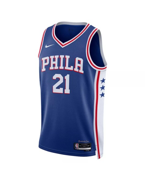 Maillot Swingman Nike Royal 2022/23 Joel Embiid #21 des Philadelphia 76ers pour hommes - Édition Icon