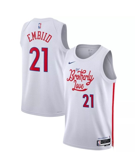 Maillot Swingman Philadelphia 76ers Joel Embiid #21 Nike blanc 2022/23 pour hommes - City Edition