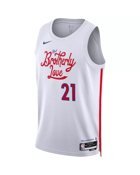 Maillot Swingman Philadelphia 76ers Joel Embiid #21 Nike blanc 2022/23 pour hommes - City Edition