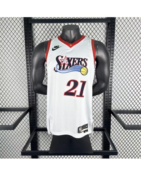 Maillot rétro de Joel Embiid n° 21, saison 2026 des Philadelphia 76ers