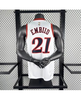 Maillot rétro de Joel Embiid n° 21, saison 2026 des Philadelphia 76ers