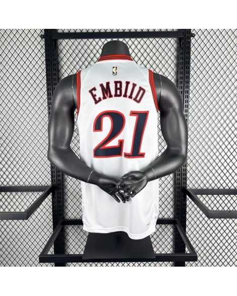 Maillot rétro de Joel Embiid n° 21, saison 2026 des Philadelphia 76ers