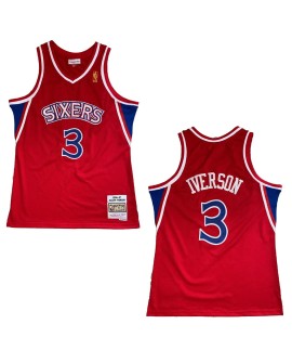 Maillot NBA Swingman #3 Mitchell & Ness Iverson #3 des Philadelphia 76ers pour hommes - Édition classique