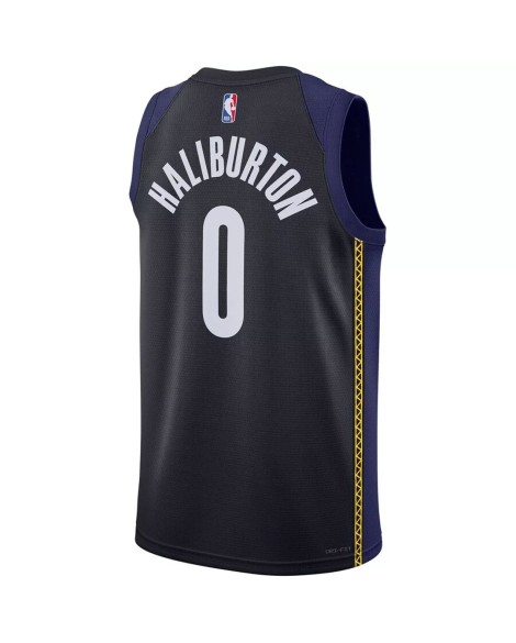 Maillot Swingman Indiana Pacers Tyrese Haliburton #0 Nike Bleu 2022/23 pour hommes - City Edition