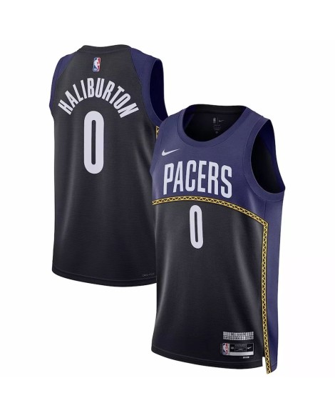 Maillot Swingman Indiana Pacers Tyrese Haliburton #0 Nike Bleu 2022/23 pour hommes - City Edition