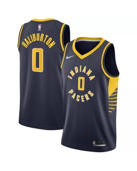 Maillot Swingman Indiana Pacers Tyrese Haliburton #0 Nike bleu marine 2022/23 pour hommes - Édition Icon
