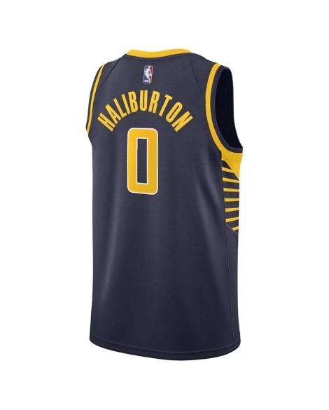 Maillot Swingman Indiana Pacers Tyrese Haliburton #0 Nike bleu marine 2022/23 pour hommes - Édition Icon