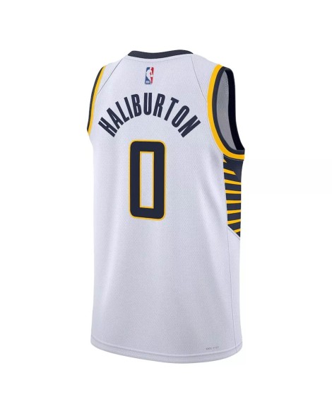 Maillot Swingman Indiana Pacers Tyrese Haliburton #0 Nike blanc 2022/23 pour hommes - Édition Association