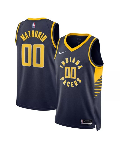 Maillot Swingman Nike Navy 2022/23 Bennedict Mathurin #00 Indiana Pacers pour hommes - Édition Icon