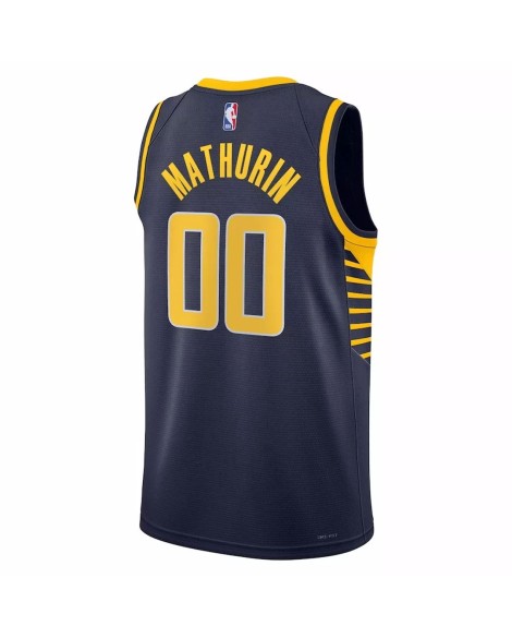 Maillot Swingman Nike Navy 2022/23 Bennedict Mathurin #00 Indiana Pacers pour hommes - Édition Icon