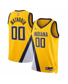 Maillot Swingman Indiana Pacers Bennedict Mathurin #00 Jordan Brand jaune 2022/23 pour hommes - Édition Statement