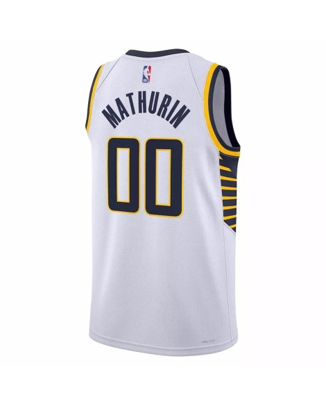 Maillot Swingman Indiana Pacers Bennedict Mathurin #00 Nike blanc 2022/23 pour hommes - Édition Association