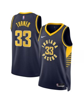 Maillot Swingman Indiana Pacers Myles Turner #33 Nike bleu marine 2022/23 pour hommes - Édition Icon