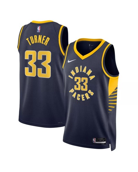 Maillot Swingman Indiana Pacers Myles Turner #33 Nike bleu marine 2022/23 pour hommes - Édition Icon