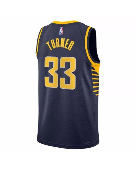 Maillot Swingman Indiana Pacers Myles Turner #33 Nike bleu marine 2022/23 pour hommes - Édition Icon