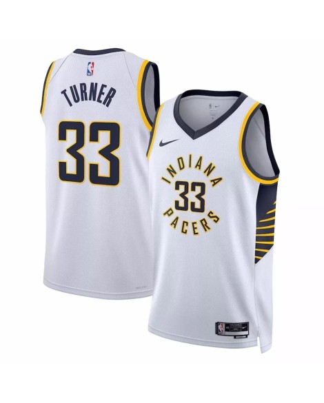 Maillot Swingman Indiana Pacers Myles Turner #33 Nike blanc 2022/23 pour hommes - Édition Association