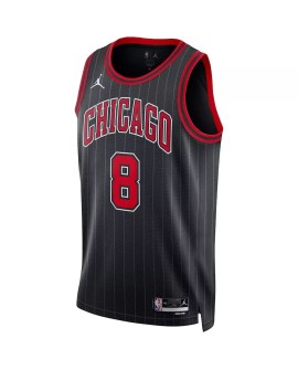 Maillot Swingman Chicago Bulls Zach LaVine #8 Jordan Brand noir 22/23 pour hommes - Édition Statement