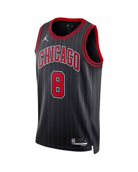 Maillot Swingman Chicago Bulls Zach LaVine #8 Jordan Brand noir 22/23 pour hommes - Édition Statement