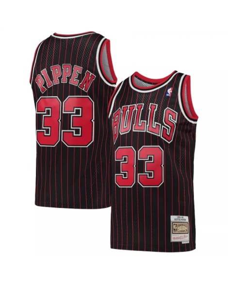 Maillot Swingman Chicago Bulls Scottie Pippen #33 Mitchell & Ness noir Hardwood Classics 95-96 pour hommes