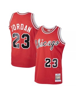Maillot Chicago Bulls Michael Jordan #23 Mitchell & Ness rouge 1984 Road authentique pour homme
