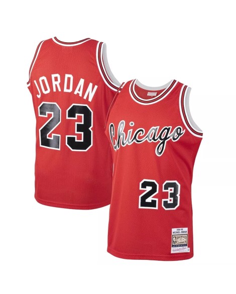 Maillot Chicago Bulls Michael Jordan #23 Mitchell & Ness rouge 1984 Road authentique pour homme