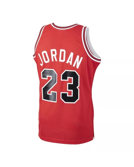 Maillot Chicago Bulls Michael Jordan #23 Mitchell & Ness rouge 1984 Road authentique pour homme