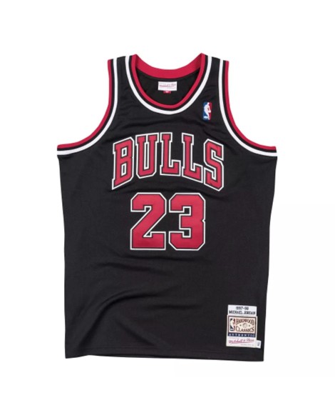 Maillot de joueur Chicago Bulls Michael Jordan #23 Mitchell & Ness noir 1997-98 Hardwood Classics pour hommes